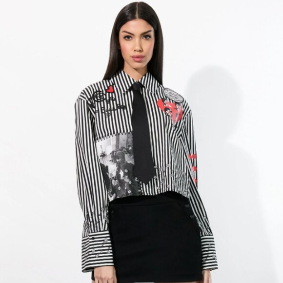 Alice and Olivia x The Beatles pam embroidered blouse - Picture 1 of 3